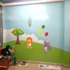 Vẽ tranh tường trường mầm non giá rẻ